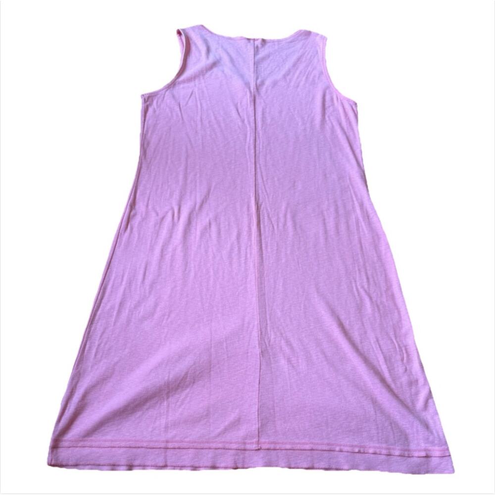 J. Jill Pink Organic Cotton Slub Knit Sleeveless Tank Swing Dress Size L Casual - Picture 8 of 8